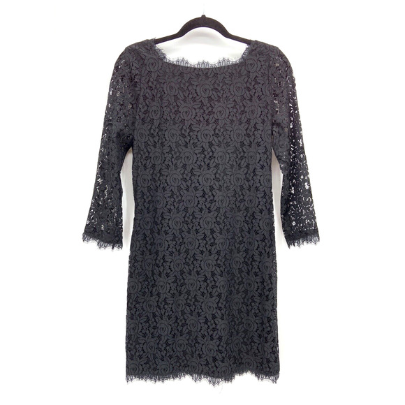 NWT DVF Diane Von Furstenberg Colleen Sheath Dress Sz 8 Black Lace Princess Cate - Picture 2 of 12